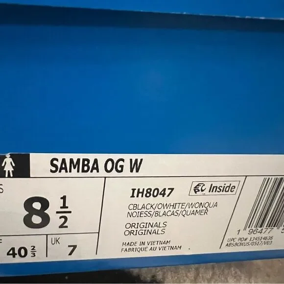 NWT Adidas Samba OG W Sneakers Black Pink Size Women’s 8.5 - Picture 12 of 13